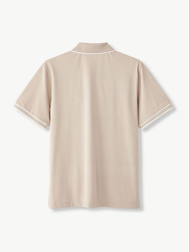 cream Jacquard Flacket and collar Polo with stylish