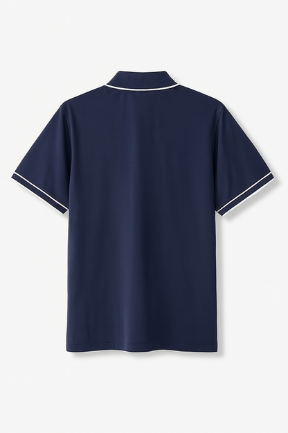 Blue Jacquard Flacket and collar Polo with stylish