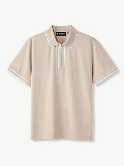 cream Jacquard Flacket and collar Polo with stylish