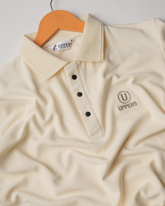 U Cream Embroidery  Logo with Half Sleeve, Imported Polo T-Shirt